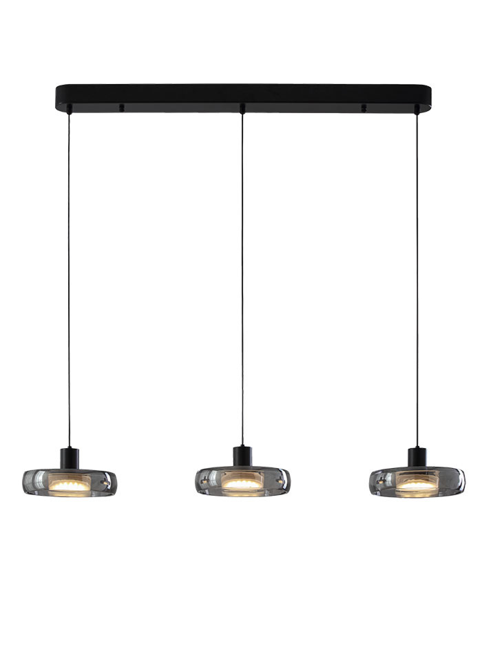 Portaviva hanging lamp 3 lights 36W 2700K with smoke glass