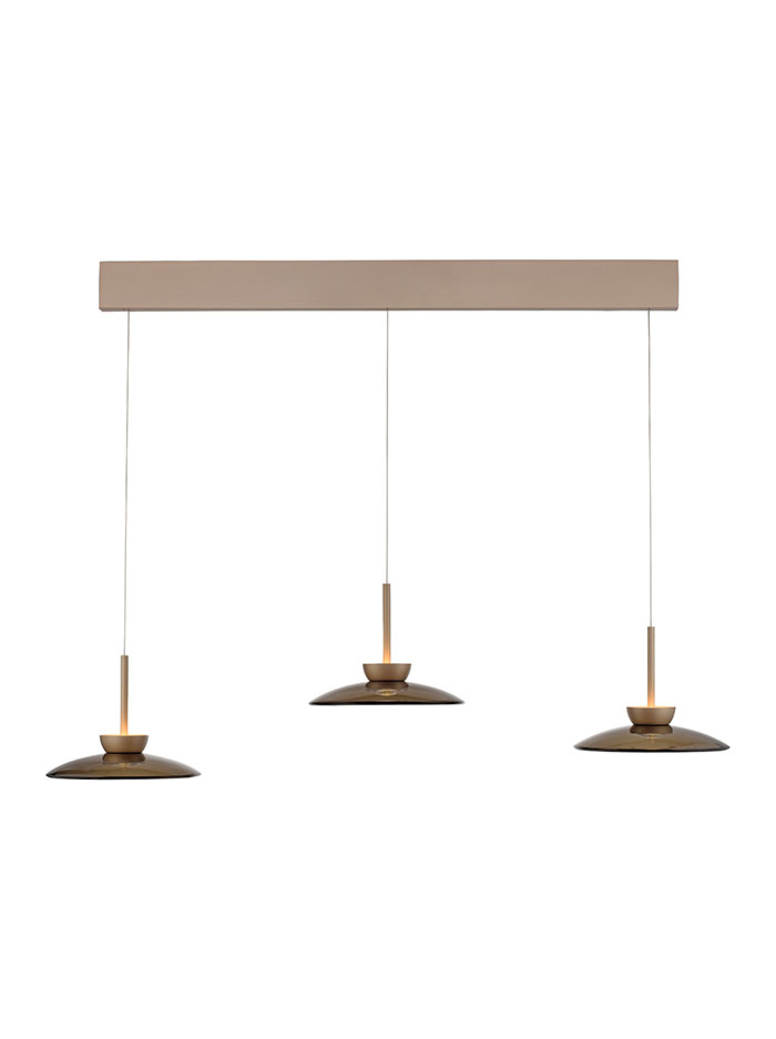 Isla hanglamp 60W 3-lichts d:32cm brons/amber met easy lift