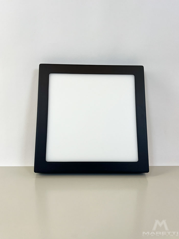 Tachion plafonnière 18W vierkant zwart