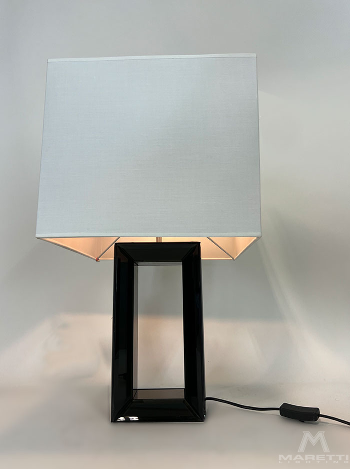 Tafellamp 4-kant zwart E27 incl.kap