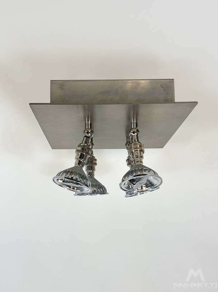 Marcelspot plafondlamp 4-lichts RVS ontworpen door Marcel Wolterinck