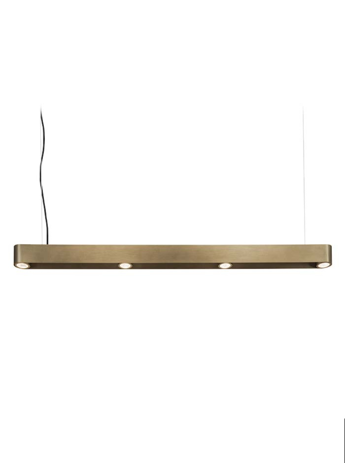 Astor straight hanglamp l:1200mm 4x 6W brons ontworpen door Brands-concept