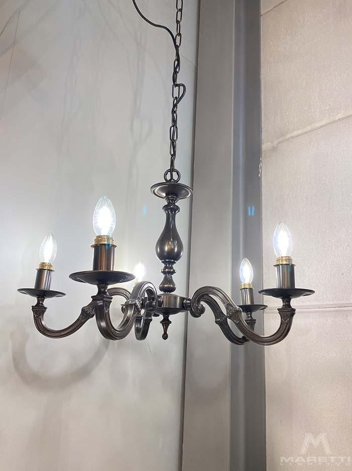 Lion bronze hanging lamp 5 x E14 max 60W