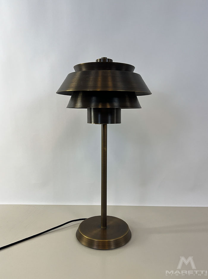 Void tafellamp brons ontworpen door Pete