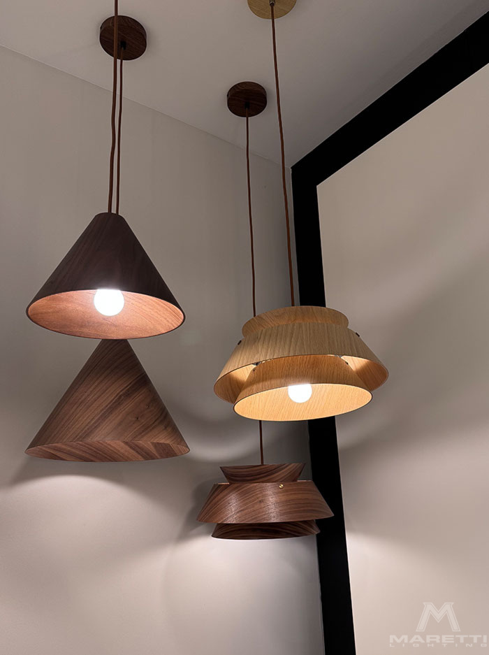 Void wood hanglamp E27 eiken hout d:33cm