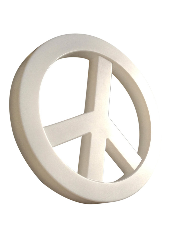 Hala love and peace hanging lamp LED white designed by Peter Kos