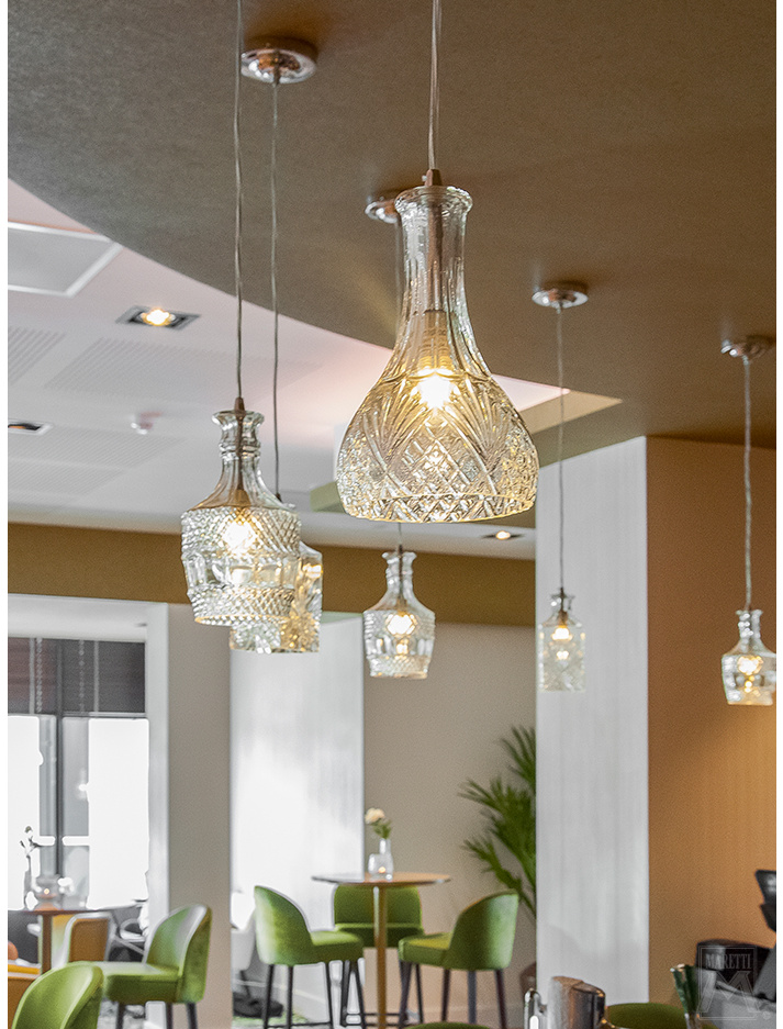 PENDANT hanging lamp round d:13 cm chrome with 7 meters of cable - Hanglampen
