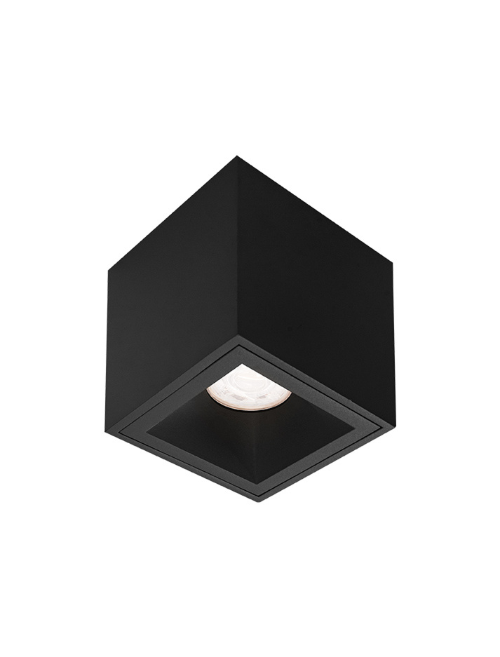 Flare 50 Square black ceiling lamp designed by Mariska Jagt - Opbouwspots