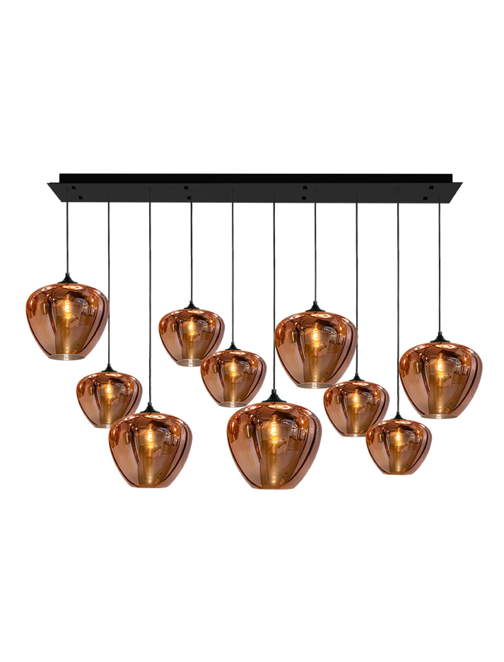TULIP pendant lamp 10-light copper