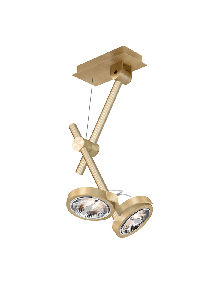 Humble 2-light brass ceiling lamp designed by Robert Kolenik - Plafondlampen