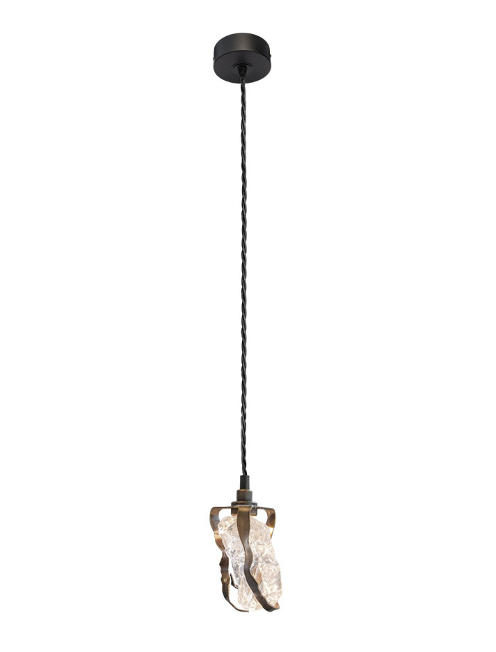 GLASS JEWEL hanging lamp large 1-light bronze QF - Hanglampen