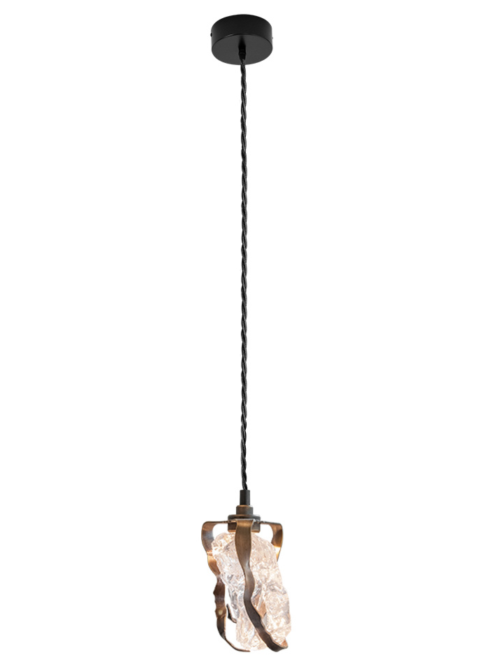 GLASS JEWEL pendant light large 1-light bronze