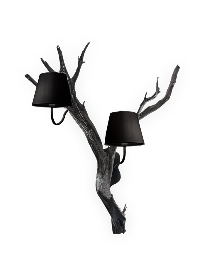 Oak wall lamp 2-light black designed by Eric Kuster