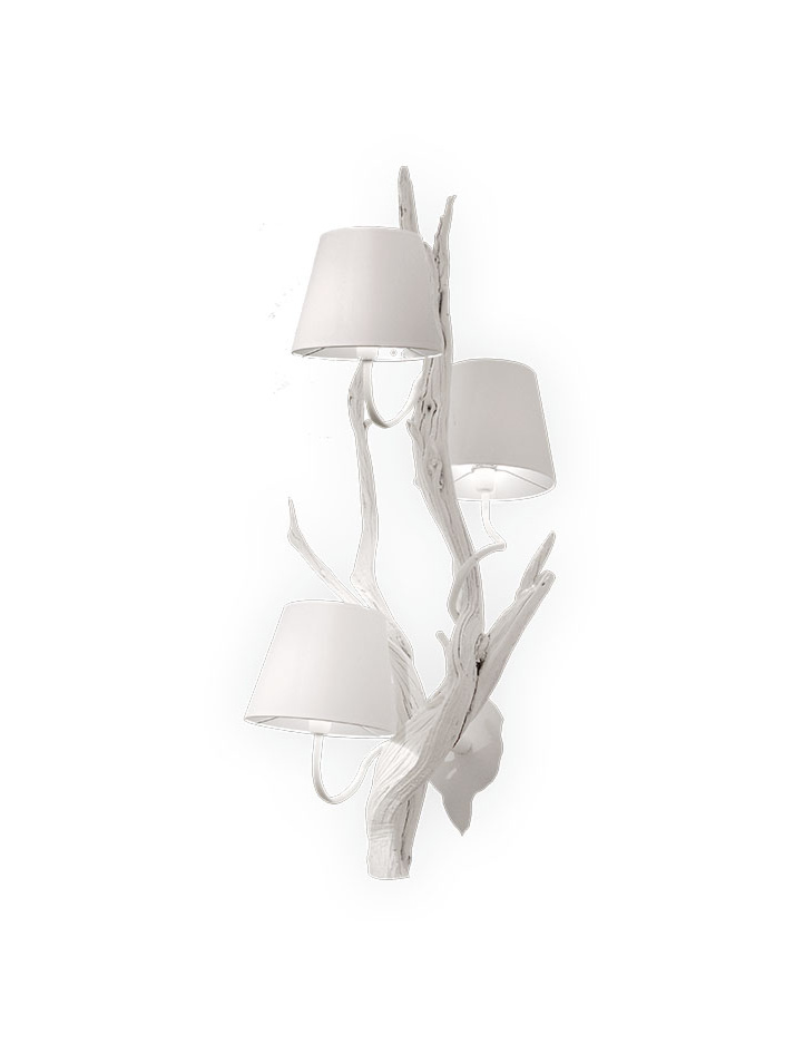 Oak 3-light white wall lamp designed by Eric Kuster