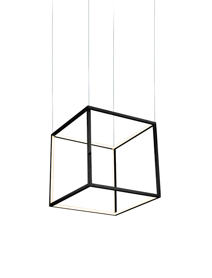 SINGLE CUBE hanging lamp 90cm square black