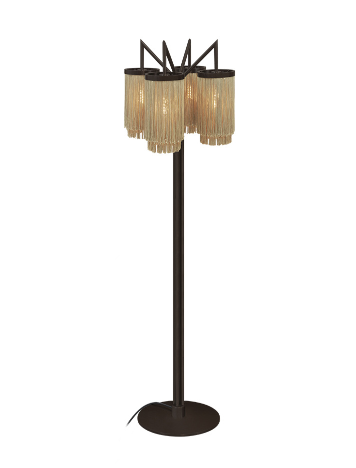 Fringes bronze floor lamp designed by Patrick Russ