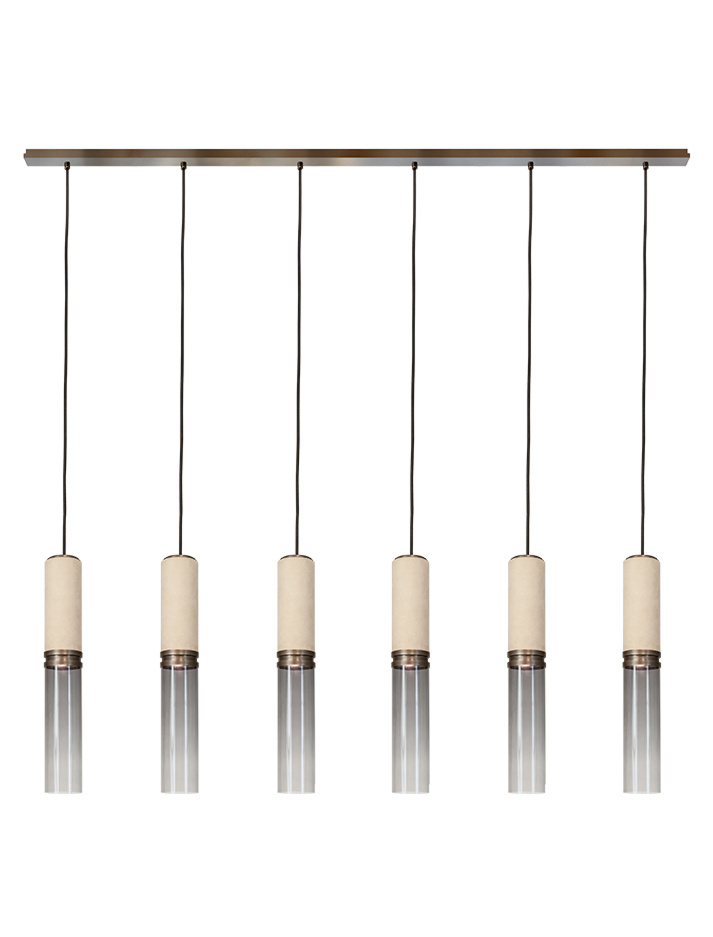 Infinito 6-light bronze hanging lamp designed by Marcel Wolterinck - Hanglampen