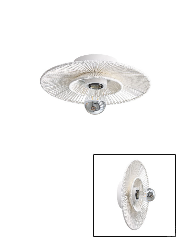CAPPELLO CEILING/WALL LAMP d:30cm E27 white with white shade - Wandlampen