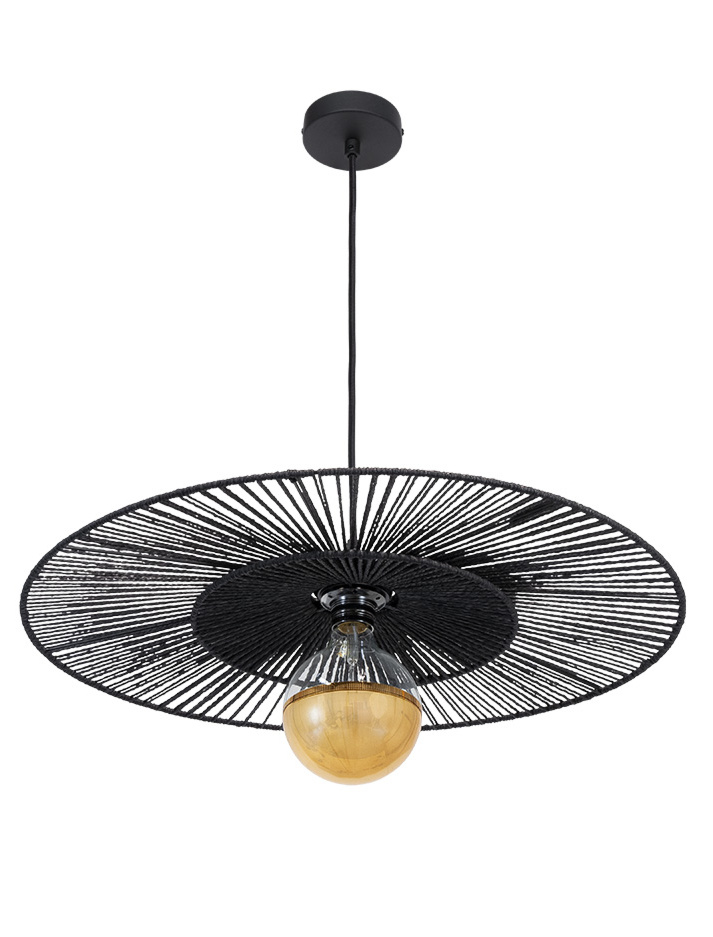 CAPPELLO HANGING LAMP E27 d:60cm black with black shade - Hanglampen