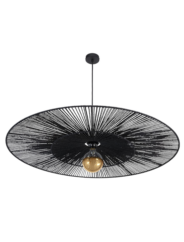 CAPPELLO HANGING LAMP E27 d:100cm black with black shade - Hanglampen
