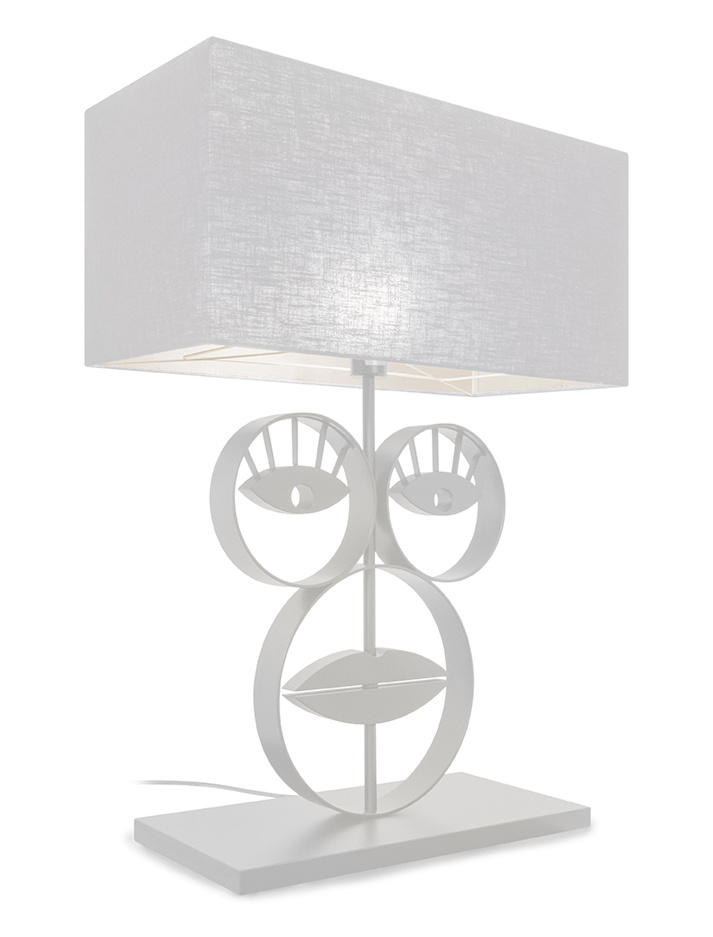 Le Masque white table lamp designed by Monique Des Bouvrie - Tafellampen