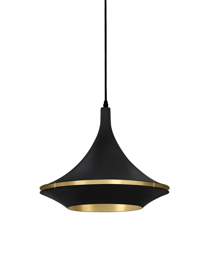 Sliced hanging lamp medium black/gold designed by Peter Kos - Hanglampen