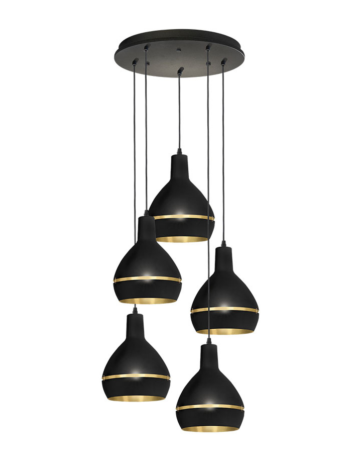 Hala Sliced hanging lamp round 5-light E27 designed by Peter Kos - Hanglampen