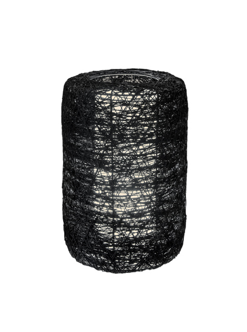 Paper string vloer/tafellamp klein zwart h:34cm