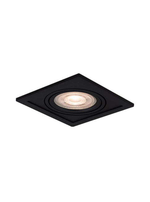 Troy 50 inbouwspot complete set zwart, inclusief lichtbron en lamphouder