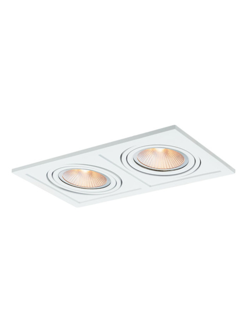 Troy 50 inbouwspot 2-l wit set inclusief GU10 CTA lichtbron - achter inklik model