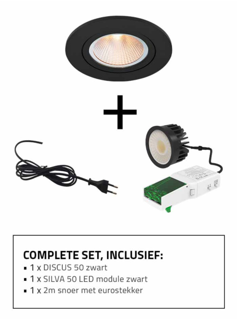 Vincenza 50 recessed spot 4/6W 38° RA90 black including driver 2700/3000/4000/6500k