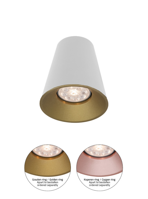Cone 50 Small opbouwspot wit ontworpen door Osiris Hertman - Opbouwspots