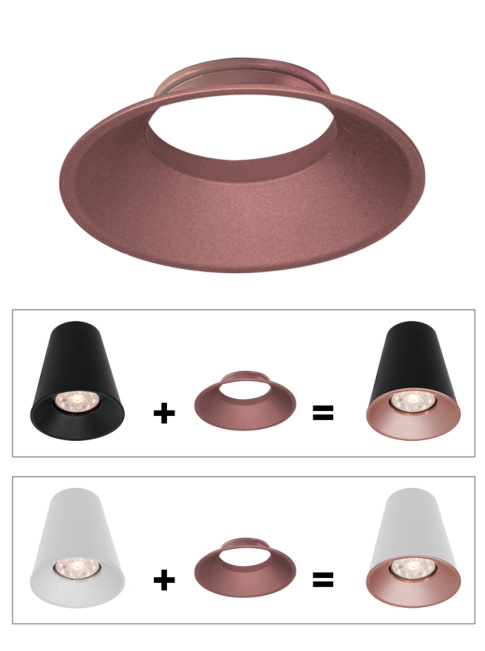 Ring for cone 50 small GU10 copper designed by Osiris Hertman