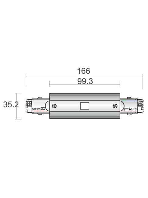 MAR-TRACK 3-phase center connector black - Railverlichting