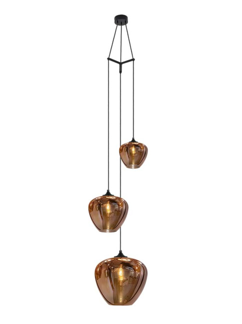 TULIP pendant light 3-light copper
