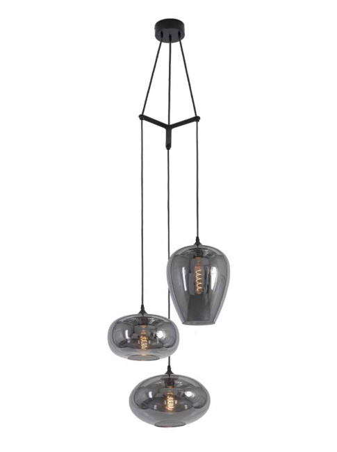Moreno hanglamp 3-lichts E27 smoke met spreader