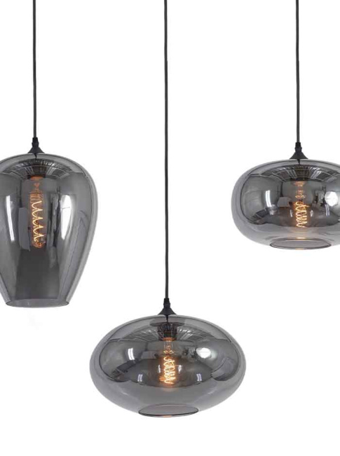 Moreno hanglamp rechthoek 5-lichts E27 smoke