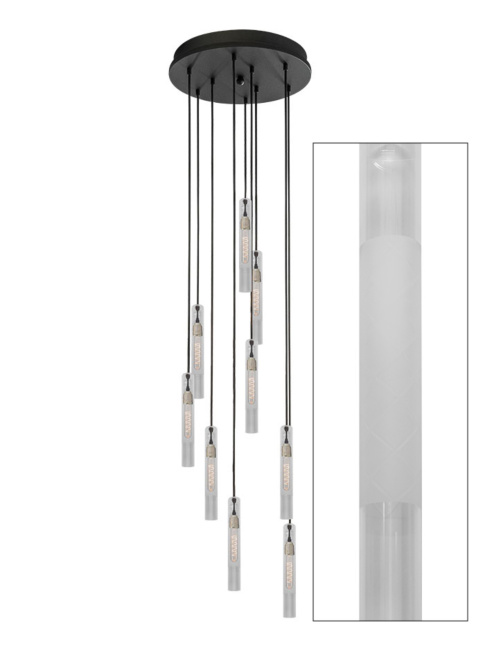 ICON hanglamp 9-lichts mat glas