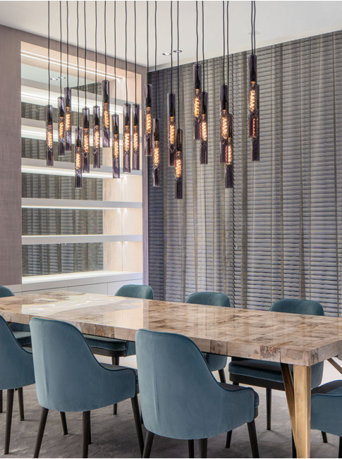 Icon pendant light 15-light smoke