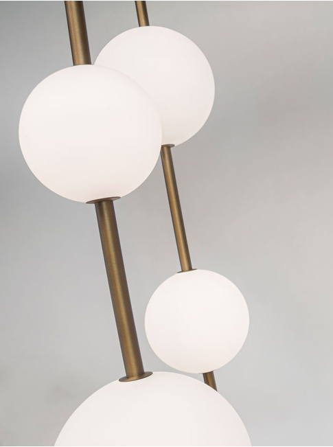 Pearl pendant 7-lichts 42W brons ontworpen door Herman Peters