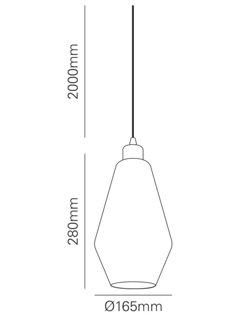 Icosa hanglamp d:16,5cm h:28cm smoke