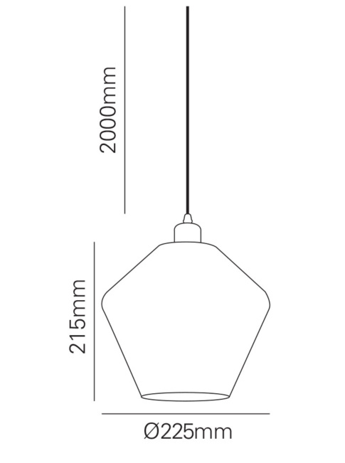 Icosa hanglamp d:22,5cm h:21,5cm cognac