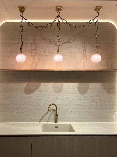 Gems necklace hanglamp 3-lichts G9 large lila ontworpen door RA studio