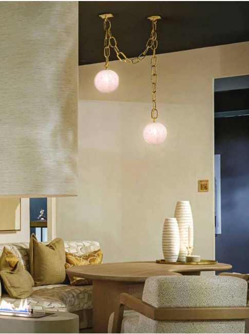 Gems necklace hanging lamp 2-light G9 medium lilac designed by RA studio