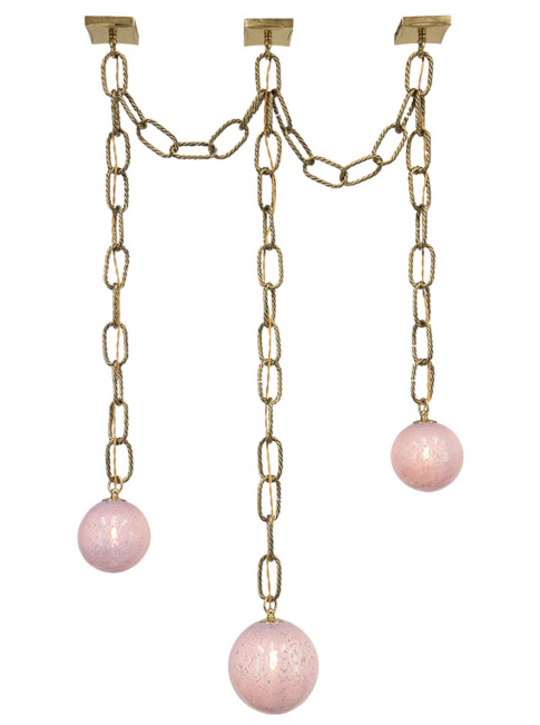 Gems necklace hanging lamp 3-light G9 medium lilac designed by RA Studio