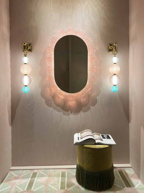 Mirror glass shell rose 25W ip44 mirror designed by RA studio