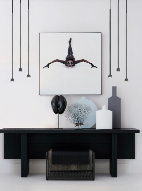 Bo 1L graphite hanging lamp designed by Grand & Johnson