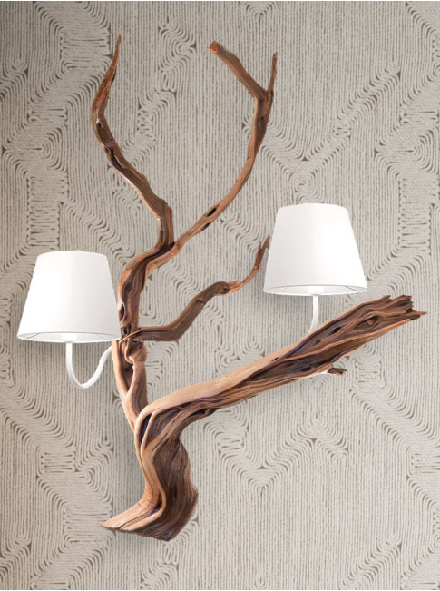 Oak wandlamp 2-lichts houtkleur ontworpen door Eric Kuster - Wandlampen