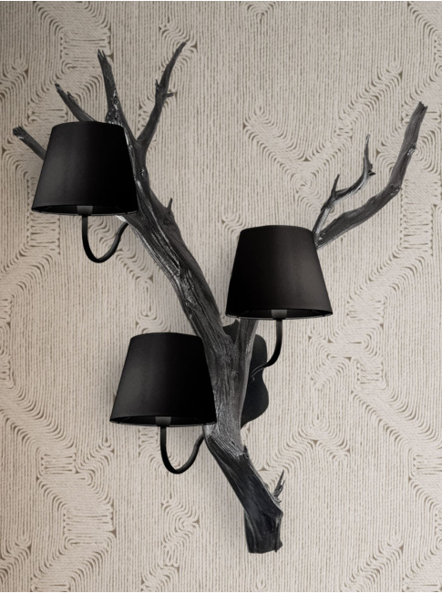 Oak wandlamp 3-lichts zwart ontworpen door Eric Kuster - Wandlampen