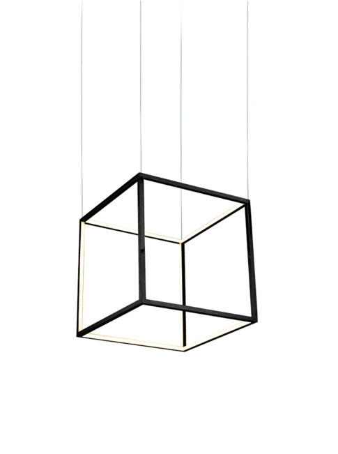 SINGLE CUBE hanging lamp 90cm square black
